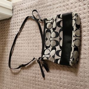 Black and Gray Coach Cross Body Bag
